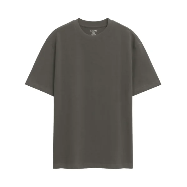 Áo Thun Tee cổ tròn Unisex Lados-9144-xám rêu