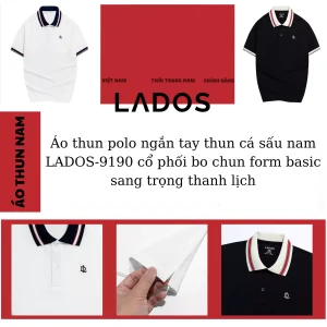 Áo thun polo ngắn tay thun cá sấu nam LADOS-9190 cổ bo chun