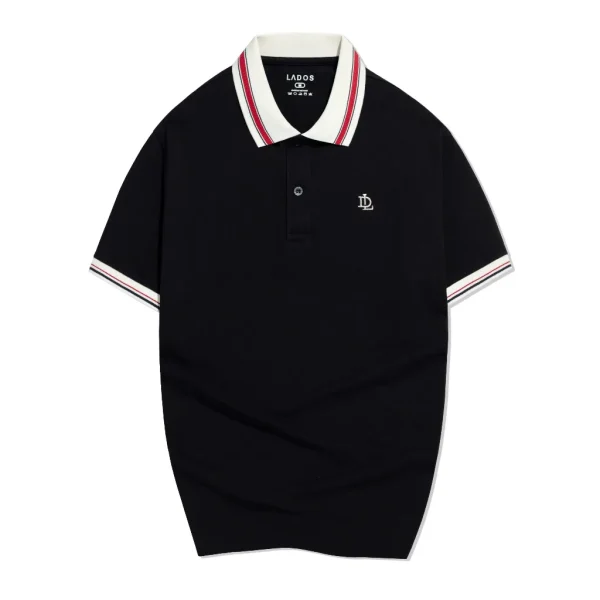 Áo thun polo ngắn tay thun cá sấu nam LADOS-9190-đen_3