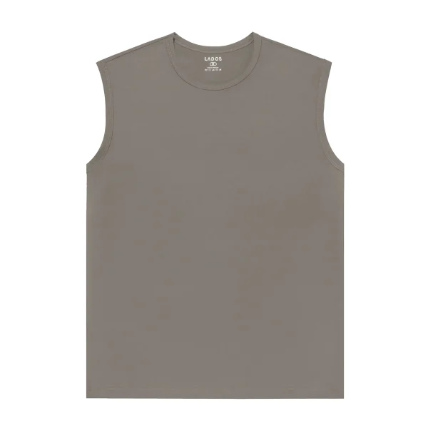 Áo thun tank top nam trơn LADOS-9085-be xám