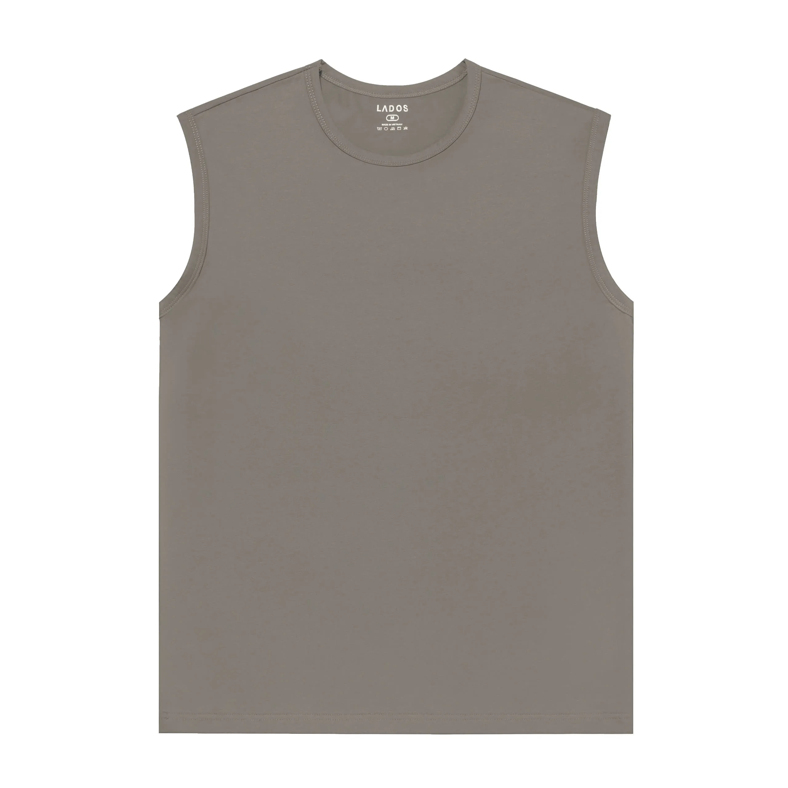 Áo thun tank top nam trơn LADOS-9085-be xám