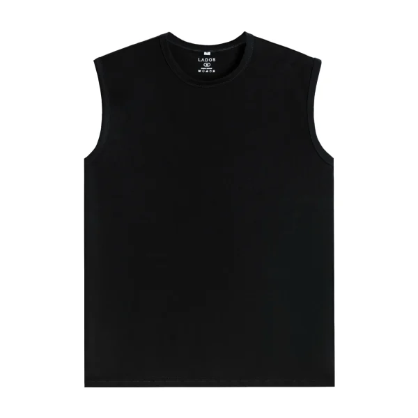 Áo thun tank top nam trơn LADOS-9085-đen