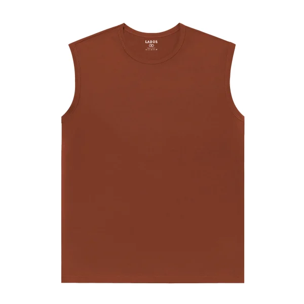 Áo thun tank top nam trơn LADOS-9085-đỏ gạch