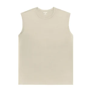 Áo thun tank top nam trơn LADOS-9085-kem