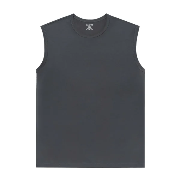 Áo thun tank top nam trơn LADOS-9085-xám đậm