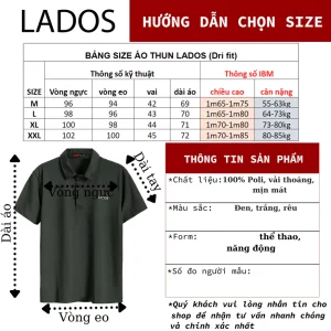Kích thước Áo thun polo nam thể thao LADOS - 9080